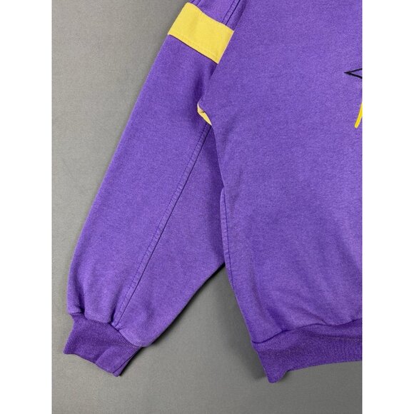 Rare Vintage Converse Magic Johnson Purple Yellow Sweater Lakers Zip Neck Medium - Picture 5 of 16
